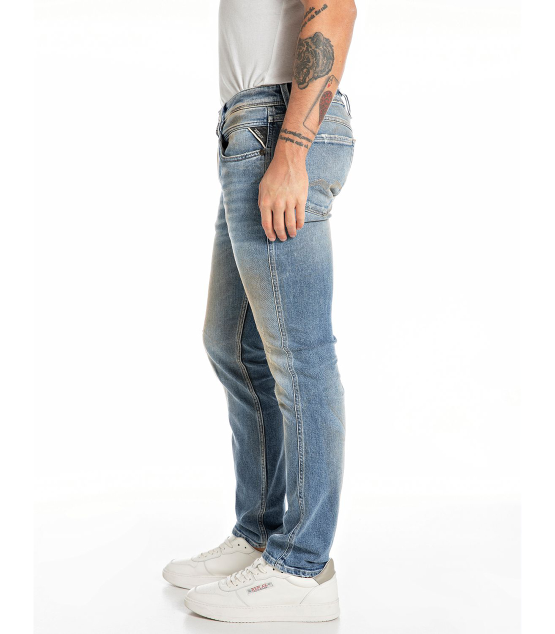 スリム ANBASS MAESTRO ストレッチデニム 詳細画像 ブルー 4